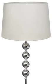 Candeeiro de chão suporte alto + abajur e 4 bolas branco