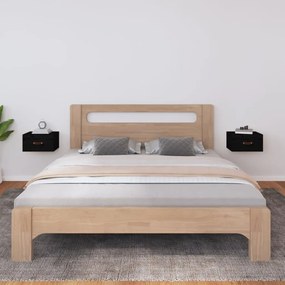 vidaXL Mesas de cabeceira montagem na parede 2 pcs 40x29,5x22cm preto
