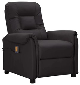 vidaXL Poltrona de massagens couro artificial preto