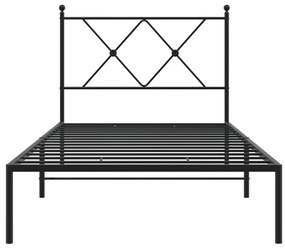Estrutura de cama com cabeceira 90x190 cm metal preto