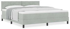 Cama Box com Colchão vidaXL Cinza Claro Super King Veludo