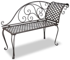 40717 vidaXL Chaise lounge para jardim 128 cm aço antigo castanho