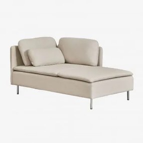 Módulo Chaise Longue Direito Com Braços Para Sofá Modular Oriol Tecido Creme Bege - Sklum