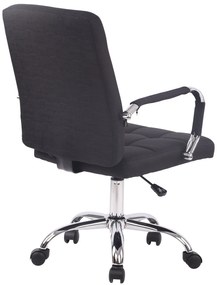 Cadeira de escritório Deli PRO em tecido com estrutura cromada 59 x 91-101 x 63 cm Preto