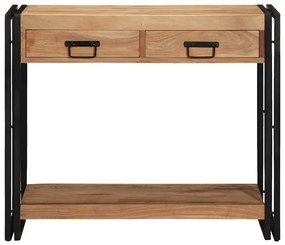Mesa de Consola vidaXL Preta 90x33x75 cm em Madeira de Acácia Sólida e