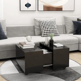 vidaXL Mesa de centro 60x60x38 cm derivados de madeira preto brilhante