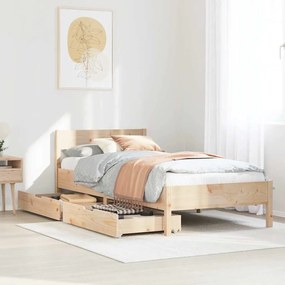 vidaXL Cama sem colchão 90x200 cm madeira de pinho maciça