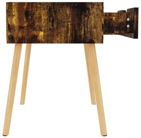 Mesa de cabeceira 40x40x56 cm derivados madeira carvalho fumado