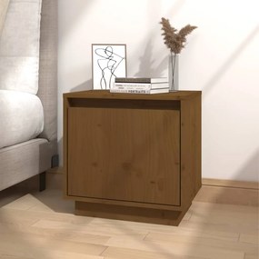 vidaXL Mesa de cabeceira 40x30x40 cm pinho maciço castanho mel