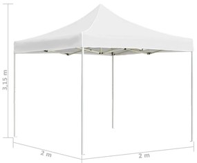 Tenda para festas dobrável profissional 2x2m alumínio branco