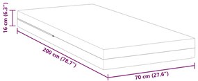 Colchões Branco 70 x 200 cm Tecido jacquard 100% poliéster