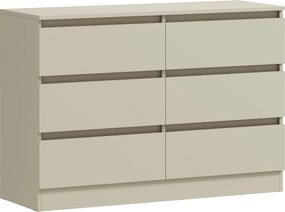 Cómoda com 6 Gavetas, Design Moderno de Coluna Dupla, para Quarto e Sala, 100 x 35 x 69 cm, Castanho Claro