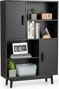Armário de Madeira "Ollen" - 80 x 24 x 119,5 cm - 4 Níveis com Portas
