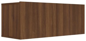 Móvel de TV 80x30x30 cm madeira processada cor carvalho castanho