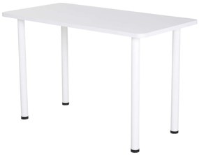 HOMCOM Mesa de Cozinha com Pés de Aço e Almofadas Ajustáveis 120x60x76cm Branco