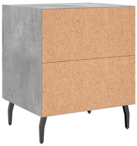 Mesas de cabeceira 2pcs derivados de madeira cinza cimento