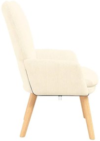 Poltrona Relaxante Cream em Tecido Corduroy