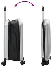 Mala Dobrável Casco Duro 20 polegadas Prateada 34x23x55.5 cm ABS