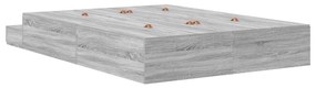 Estrutura de Cama Armazenamento Cinza Sonoma 140x190 cm