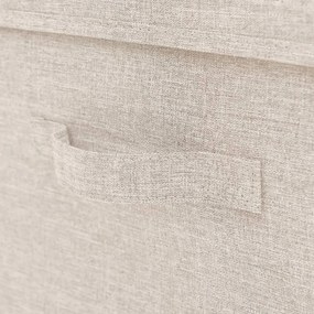 Conjunto caixas de arrumação empilháveis 3 pcs tecido cor creme