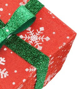 Presentes de Natal iluminados 3 pcs 64 luzes LED branco quente