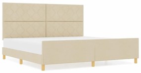 Cama vidaXL Creme 200x200 cm Tecido
