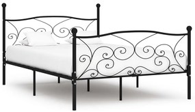 Estrutura de cama com estrado de ripas 160x200 cm metal preto