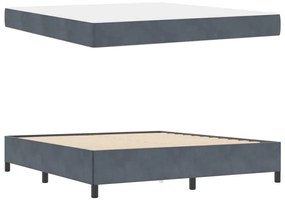 Estrutura da Cama Branco e Cinza Claro 180 x 200 cm Veludo