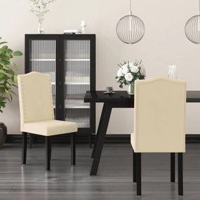vidaXL Cadeiras de jantar 2 pcs veludo cor creme