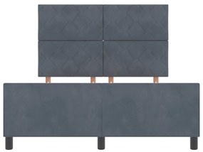 Cama de Veludo Cinza Escuro vidaXL 140x190 cm