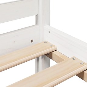 Cama com estante sem colchão 150x200 cm pinho maciço branco