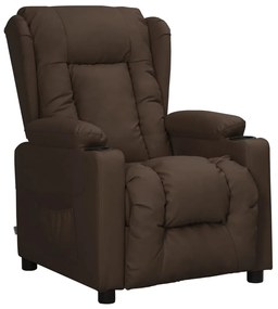 vidaXL Poltrona reclinável couro artificial castanho