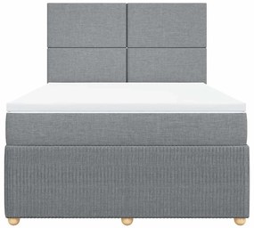 Cama com molas/colchão 140x190 cm tecido cinzento-claro
