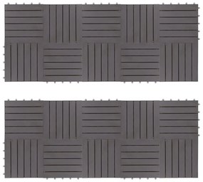 3054432 vidaXL Ladrilhos de terraço 20 pcs 30x30 cm acácia maciça cinzento