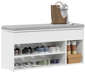 Banco sapateira 102x30,5x45 cm branco brilhante