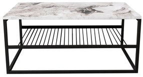 Mesa de Centro Asude – Branco e Preto – 95x42x55 cm