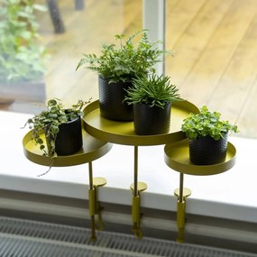 Tabuleiro p/ plantas redondo com braçadeira L dourado