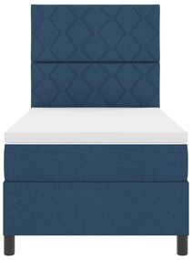 Cama Box Spring com Colchão Azul 90x200 cm Tecido