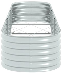 Canteiro elevado de jardim aço galvanizado 320x80x44cm prateado