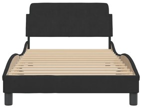 Estrutura de cama sem colchão 100x200 cm veludo preto