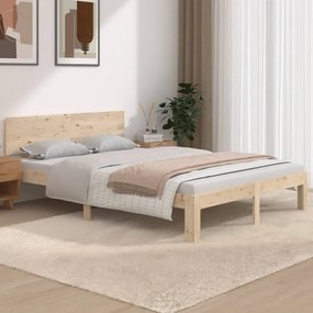 Estrutura de cama casal 135x190 cm madeira maciça
