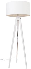 Candeeiro de pé moderno tripé branco com cúpula branca 50 cm - Tripod Classic