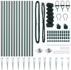 Cerca de Cadeado Conjunto de 2 Verde Metal 0.8 x 25 m Durável