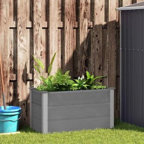 vidaXL Canteiro elevado para jardim WPC 100x50x54 cm cinzento