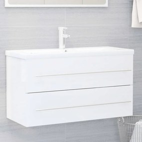 vidaXL Armário de lavatório 90x38,5x48 cm contraplacado branco