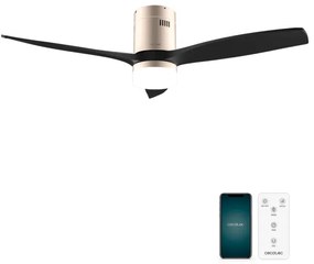 Ventoinha de teto EnergySilence Aero 5600 Aqua GoldBlack Connected de 40 W e 52’’ com controlo remoto, controlo por Wi-Fi