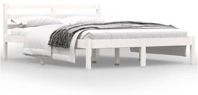 Estrutura de cama pequena casal 120x190 cm pinho maciço branco