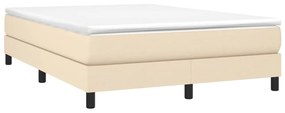 Estrutura de cama sem colchão 140x190 cm tecido cor creme