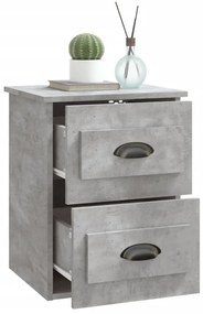 Mesa de cabeceira de parede 41,5x36x53 cm cinzento cimento
