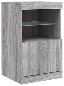 Aparador com luzes LED 164x37x67 cm cinzento sonoma